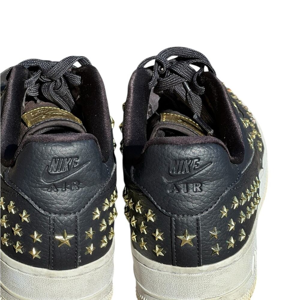 Nike Air Force 1 Black and Gold Stars Studded Sneakers GUC Size 9 - Picture 10 of 16
